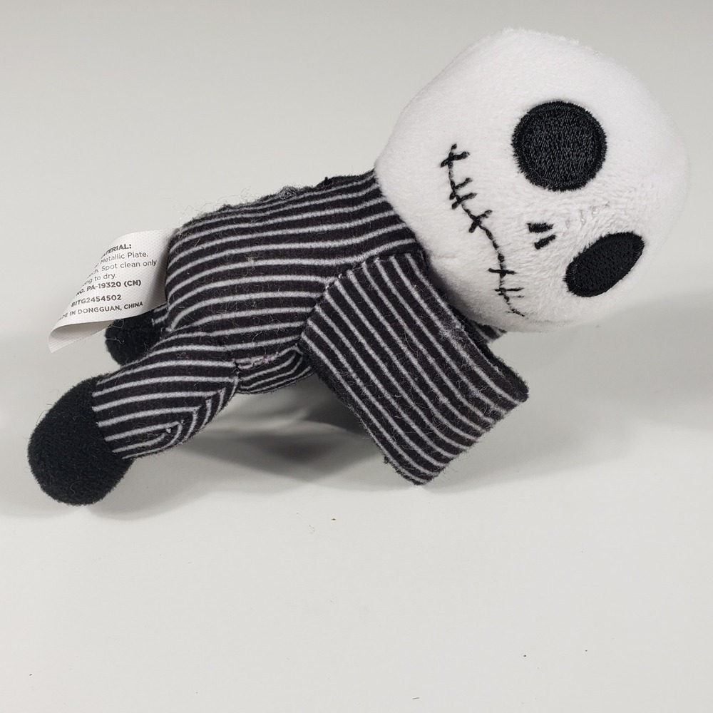 Disney Jack Skellington Plush Slap Bracelet 5" Black White Pinstripe Halloween